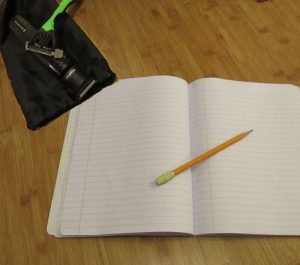 Notebook, Pencil, Clippers